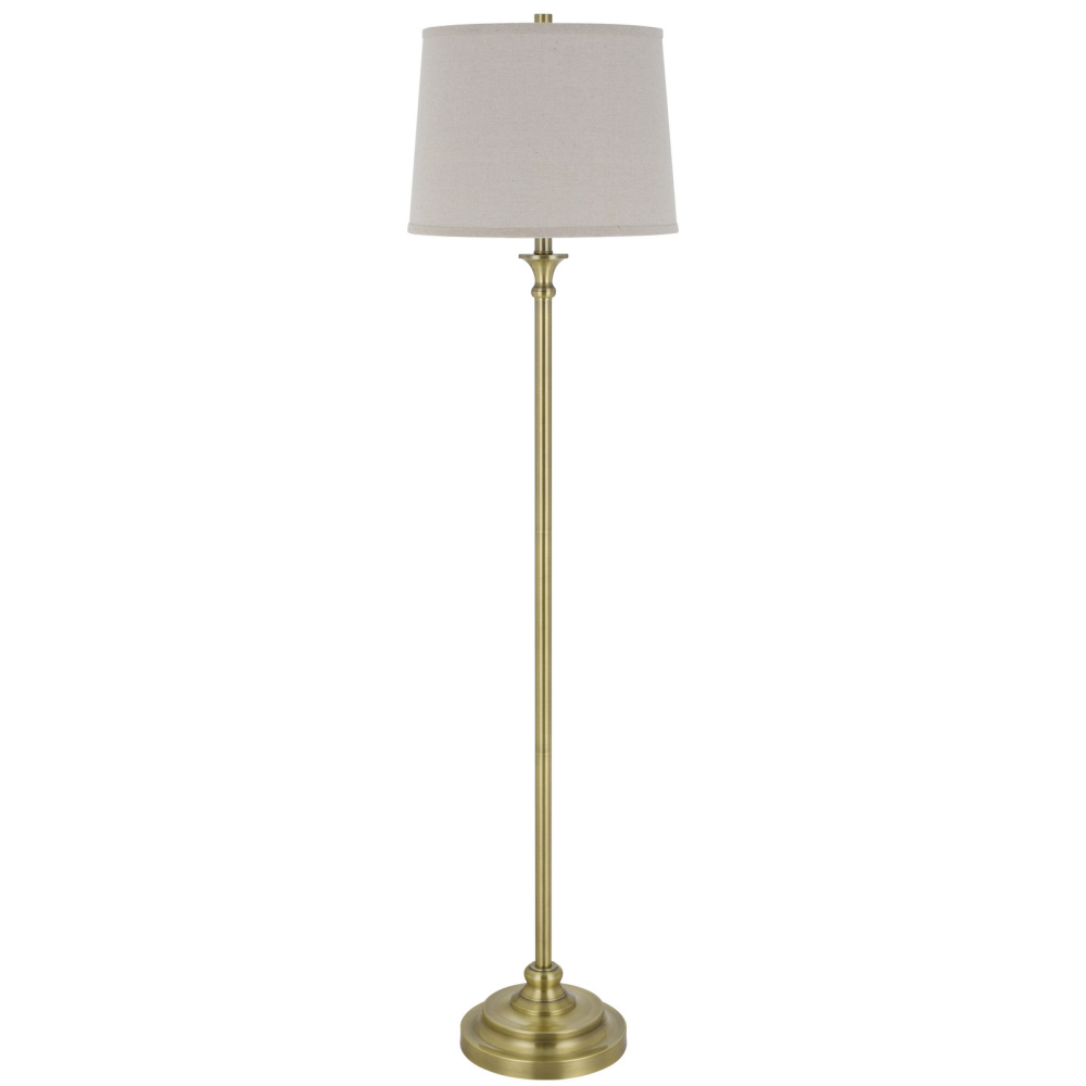 100 Watt Hailey Metal Floor Lamp with Hardback Linen Shade