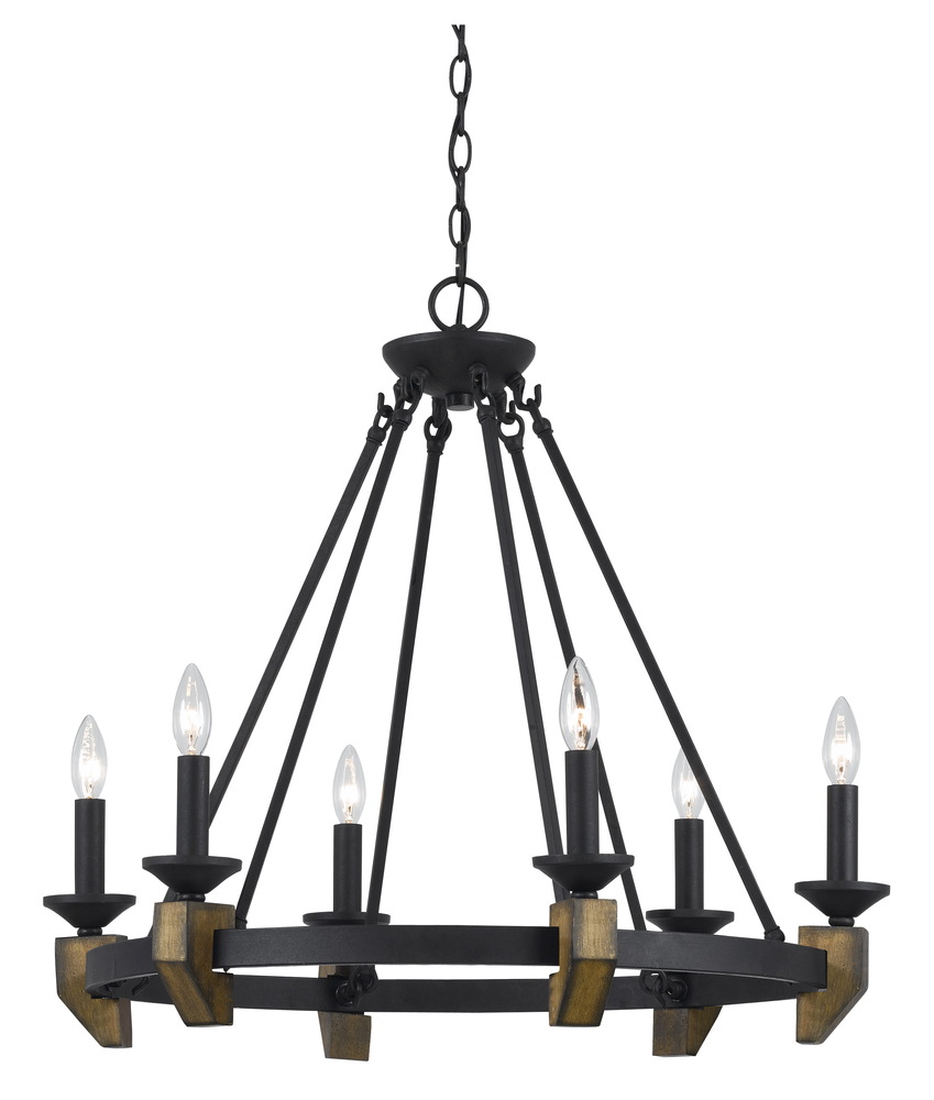 60W X 12 Cruz Metal/Wood Chandelier