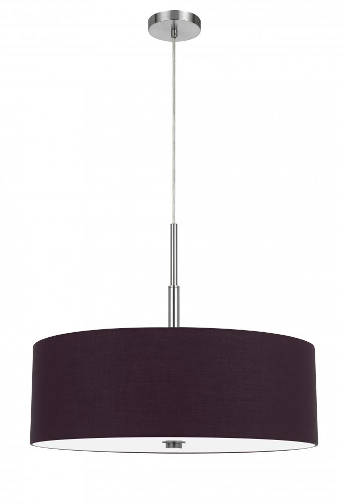 60W x 4 Lonoke pendant fixture with hardback drum shade