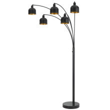 CAL Lighting BO-3231-5-DB - 60W x 5, 3 way Ellington arc floor lamp with metal gold tone shades and heavy weighted base