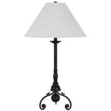 CAL Lighting BO-3252TB - Ironcrest 150W 3 way metal table lamp with cast iron weight base and hardback fabric shade