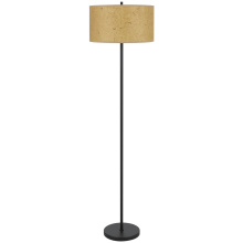 CAL Lighting EC-1013FL - 100 Watt Octavia Black Metal Pole Lamp with Kraft Shade