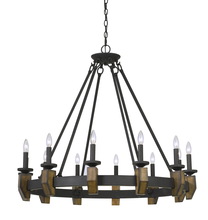 CAL Lighting FX-3517-12 - 60W X 12 Cruz Metal/Wood Chandelier