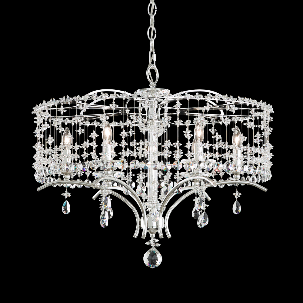 Bella Rose 6 Light 120V Chandelier in Ferro Black with Heritage Handcut Crystal