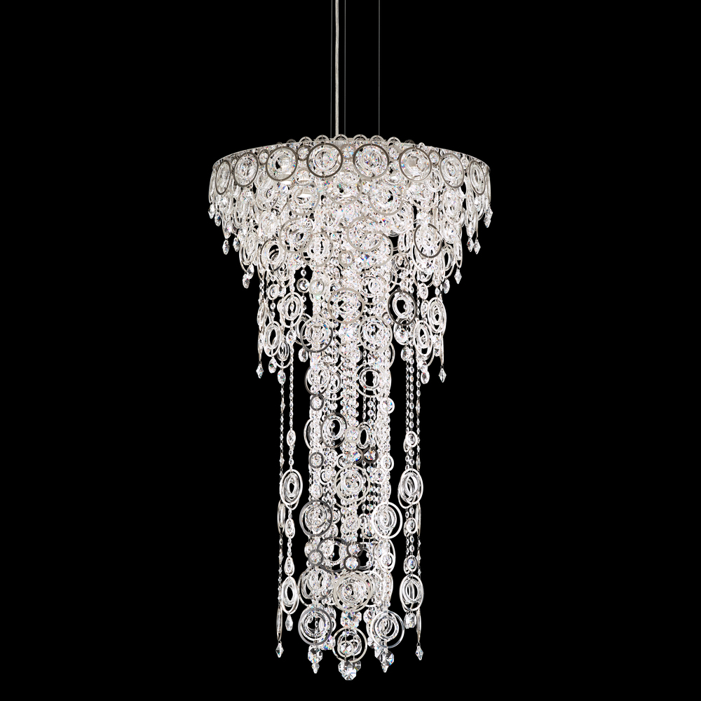 Circulus 6 Light 120V Pendant in Heirloom Silver with Optic Crystal