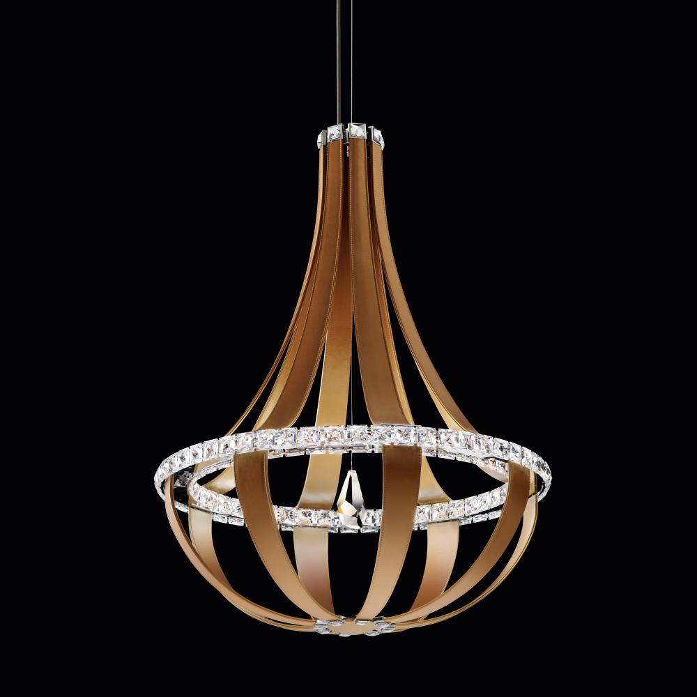 Crystal Empire LED 36IN 3000K 120V Pendant in Grizzly Black with Radiance Crystal