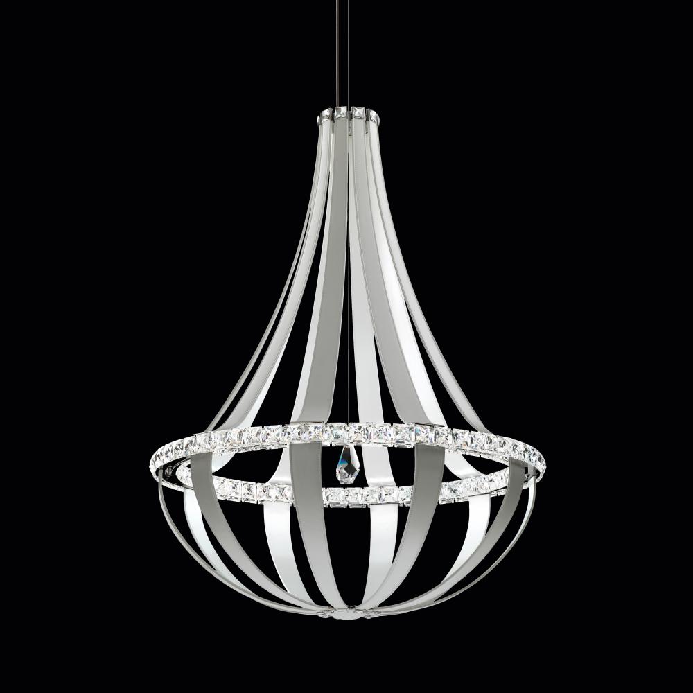 Crystal Empire LED 45IN 3000K 120V Pendant in White Pass with Crystals from Swarovski®