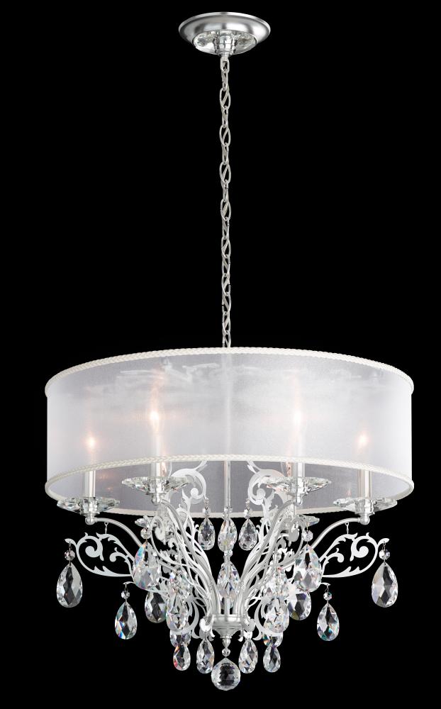 Filigrae 6 Light 120V Chandelier in Antique Silver with Heritage Handcut Crystal