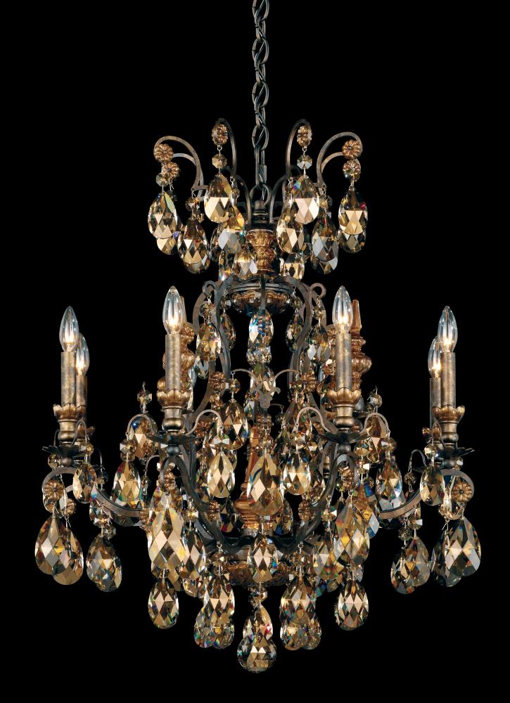 Renaissance 9 Light 120V Chandelier in Etruscan Gold with Heritage Handcut Crystal