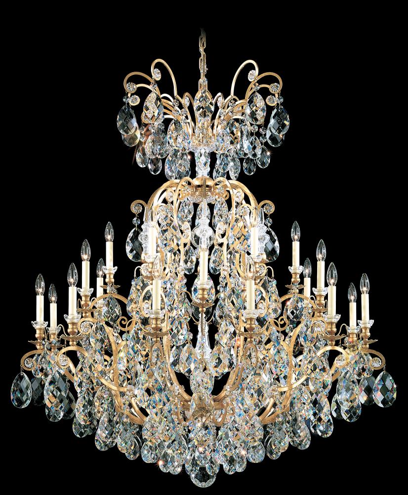 Renaissance 25 Light 120V Chandelier in Etruscan Gold with Heritage Handcut Crystal