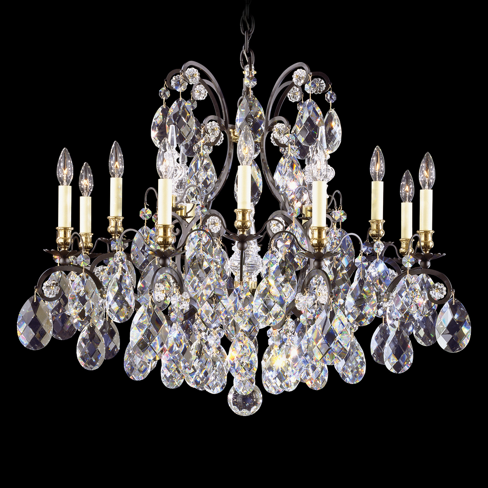 Renaissance 13 Light 120V Chandelier in Etruscan Gold with Heritage Handcut Crystal