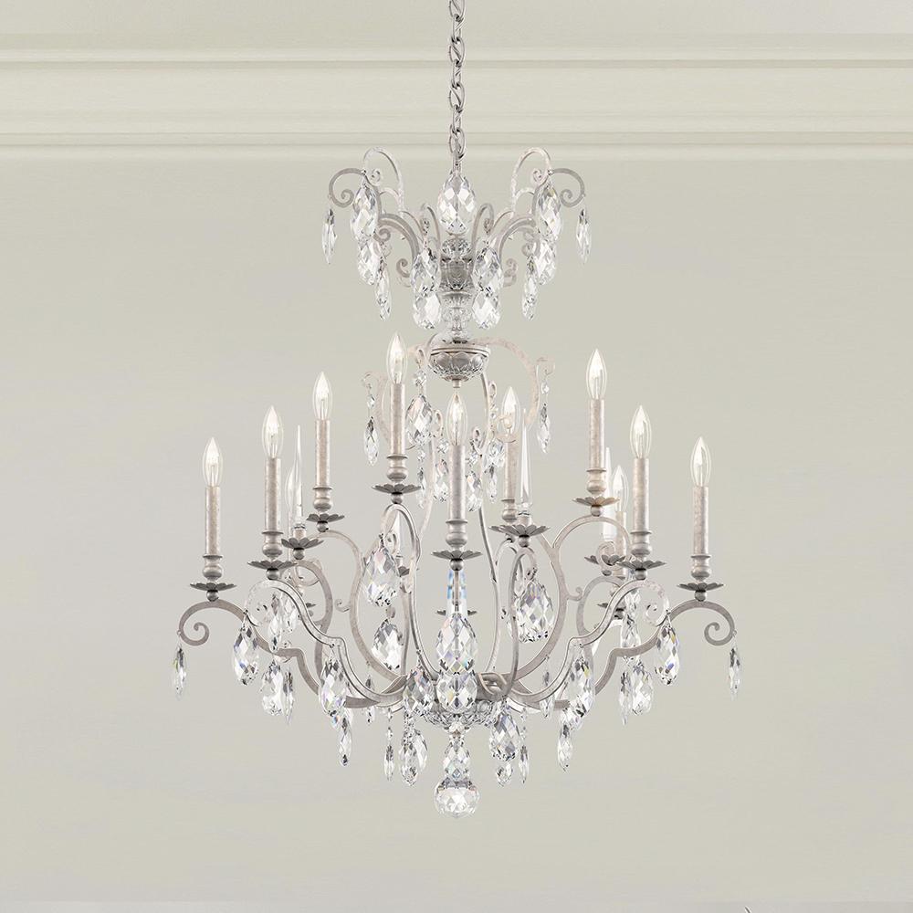 Renaissance Nouveau 12 Light 120V Chandelier in Black with Heritage Handcut Crystal