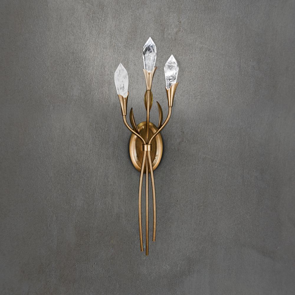 Secret Garden 27IN LED 3500K 120V-277V Wall Sconce in French Gold with Optic Haze Quartz