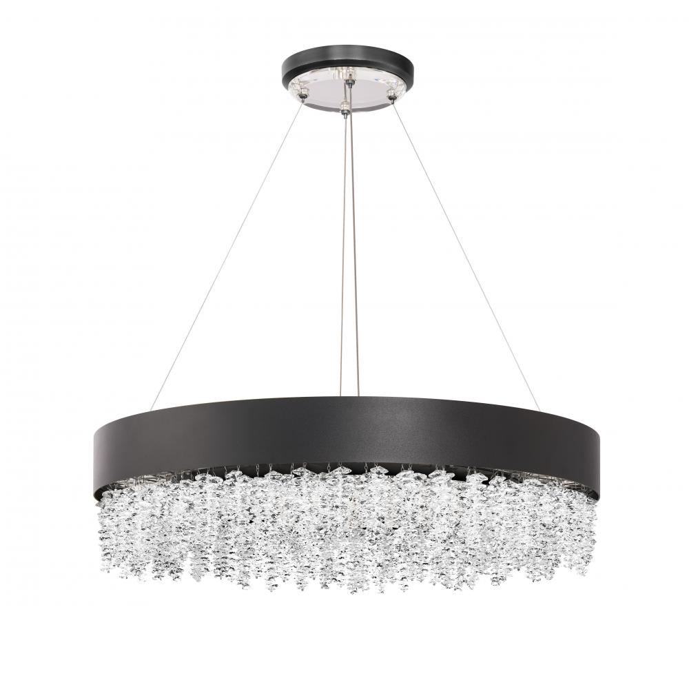 Soleil 26IN LED 3000K/3500K/4000K 120V-277V Pendant in Aged Brass with Optic Crystal