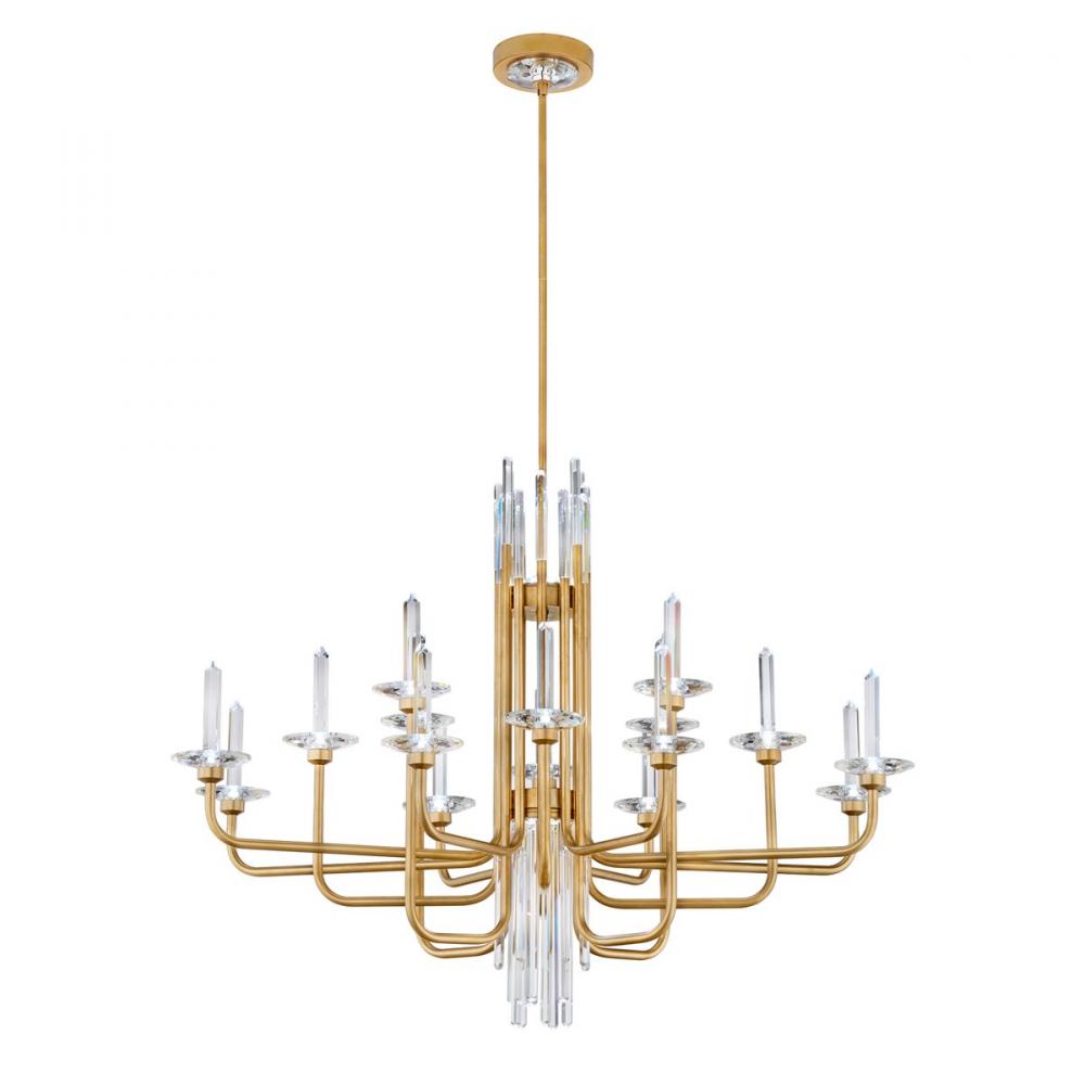 Calliope 16 Light 120-277V Chandelier in Soft Silver with Optic Crystal