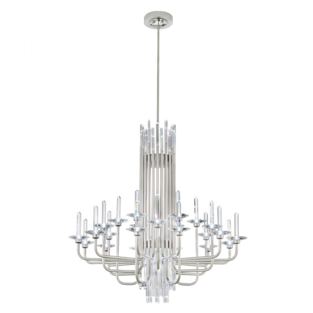 Calliope 24 Light 120-277V Chandelier in Black with Optic Crystal