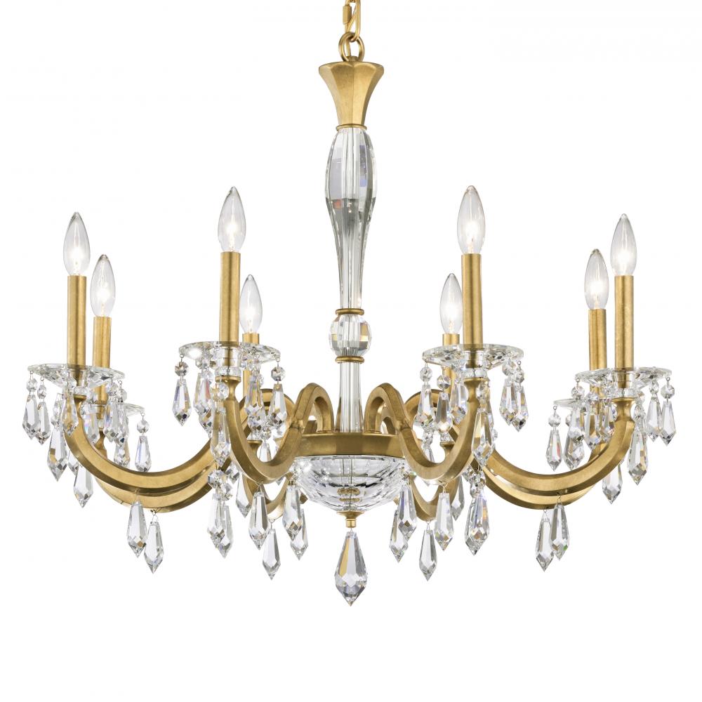 Napoli 8 Light 120V Chandelier in Etruscan Gold with Radiance Crystal