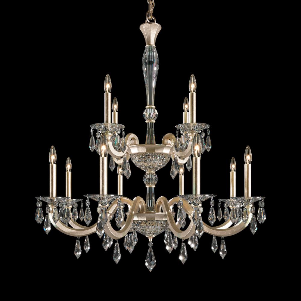 Napoli 12 Light 120V Chandelier in Heirloom Bronze with Radiance Crystal