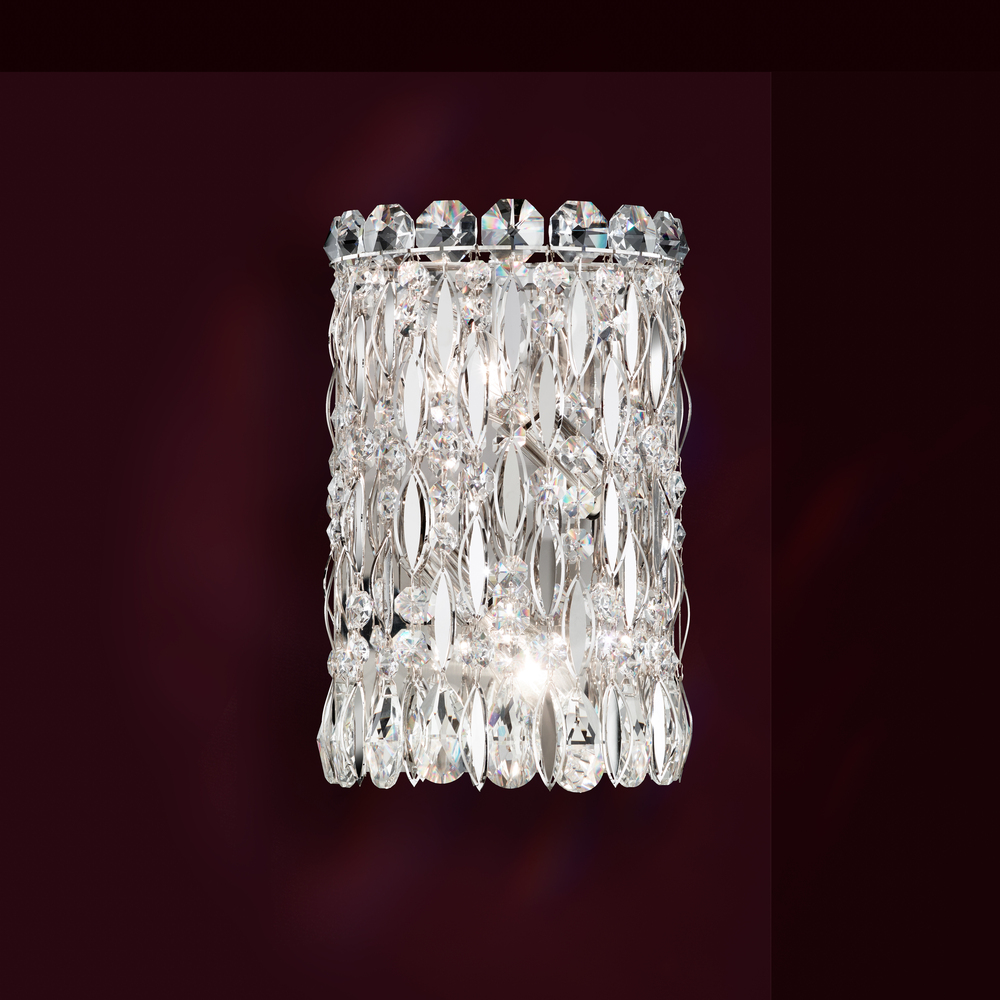 Sarella 2 Light 120V Wall Sconce in Polished Stainless Steel with Heritage Handcut Crystal