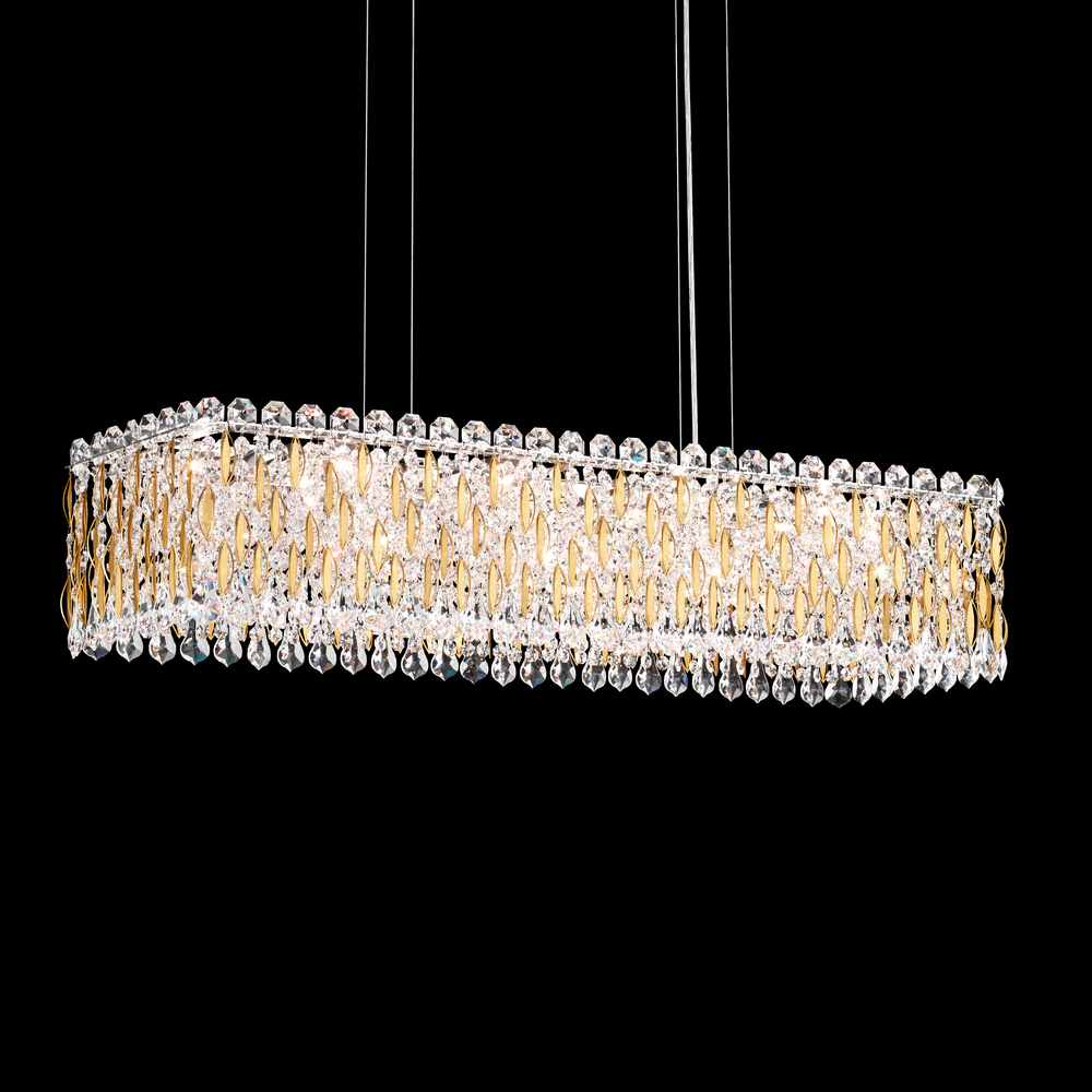 Sarella 13 Light 120V Linear Pendant in Heirloom Gold with Clear Crystals from Swarovski