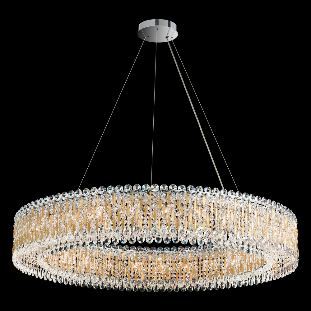 Sarella 27 Light 120V Pendant in Polished Stainless Steel with Radiance Crystal