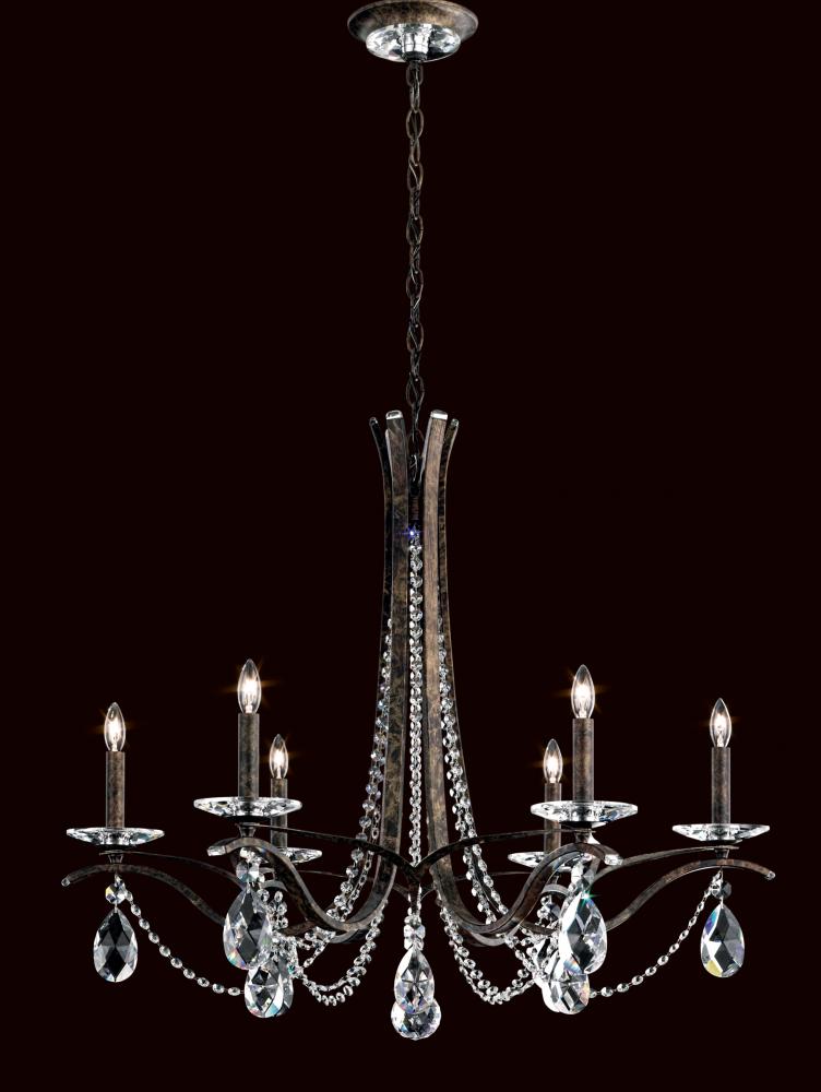 Vesca 6 Light 120V Chandelier in Ferro Black with Heritage Handcut Crystal