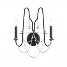 Schonbek 1870 AR1002N-59O - Esmery 2 Light 120V Wall Sconce in Ferro Black with Optic Crystal