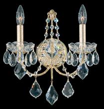 Schonbek 1870 1702-23 - Century 2 Light 120V Wall Sconce in Polished Silver with Heritage Handcut Crystal