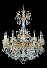 Schonbek 1870 5011-22S - La Scala 12 Light 120V Chandelier in Heirloom Gold with Clear Crystals from Swarovski