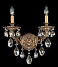 Schonbek 1870 5642-83H - Milano 2 Light 120V Wall Sconce in Florentine Bronze with Clear Heritage Handcut Crystal