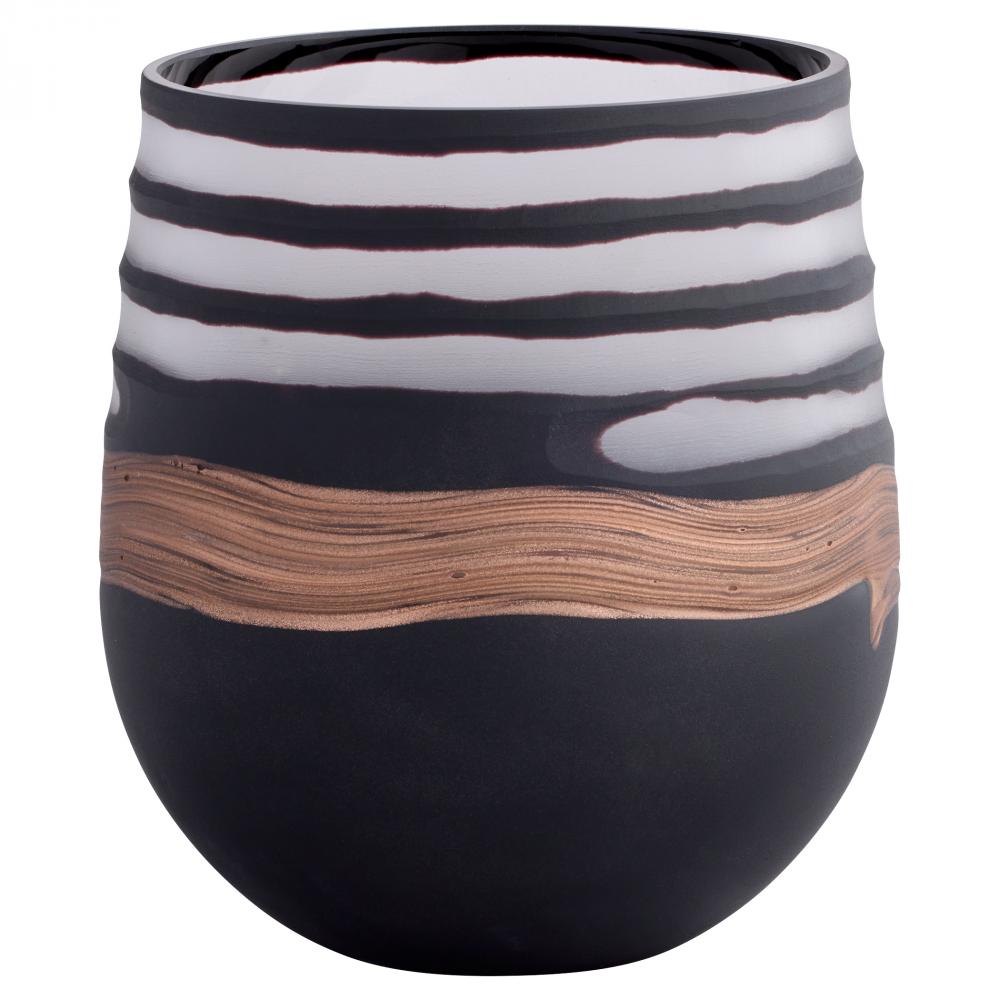 Midnight Road Vase | Black | Clear | Copper | Medium