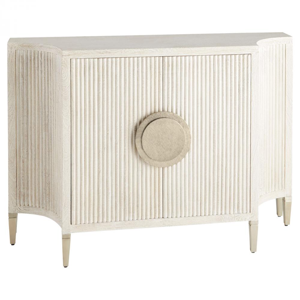 Estriada Two Door Cabinet | Cerused Mango Wood | White Metal