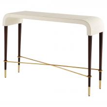 Cyan Designs 12220 - Channel Console Table | Off-White | Walnut | Brass