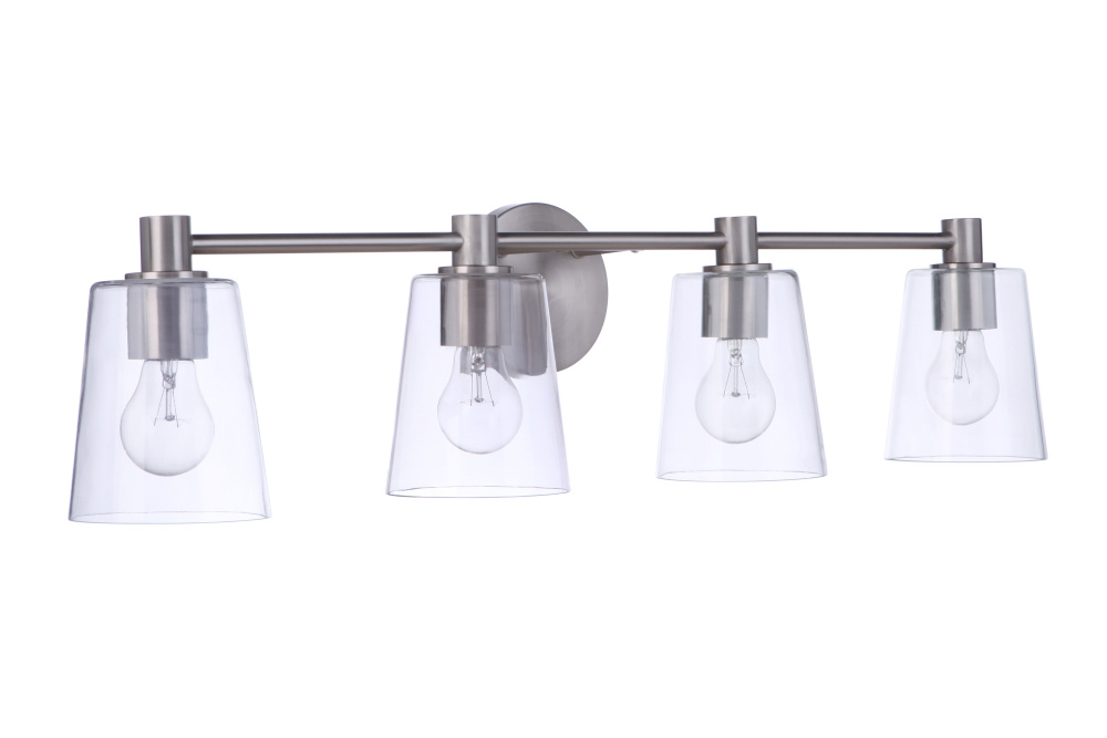 Emilio 4 Light Vanity in Brushed Polished Nickel