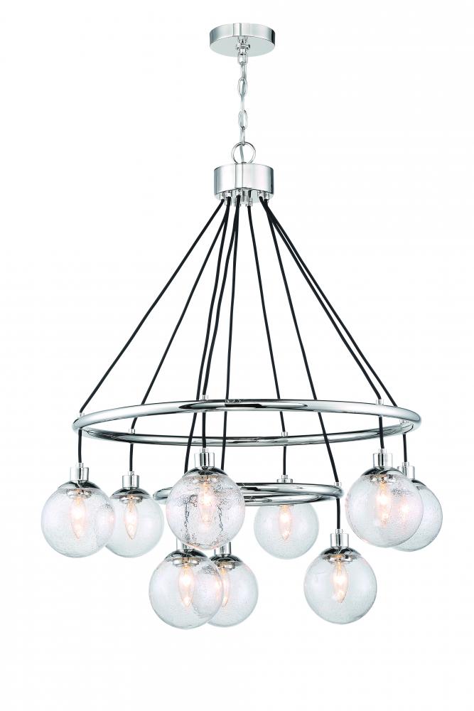 Que 9 Light Chandelier in Chrome