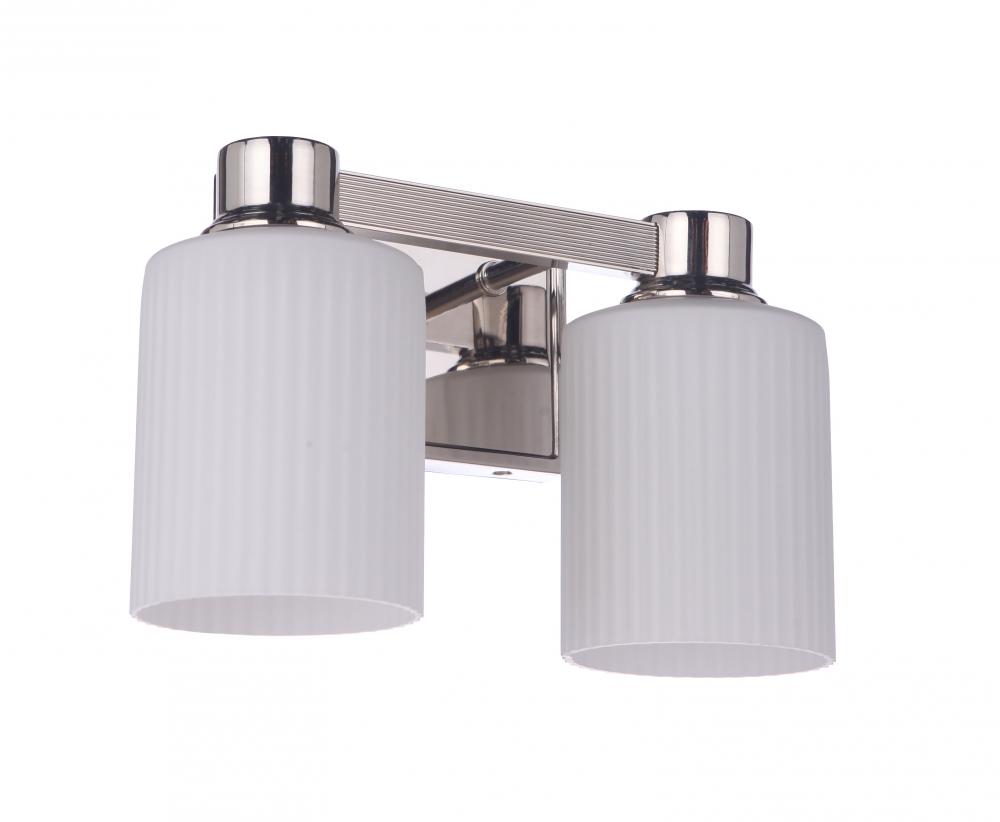 Bretton 2 Light Vanity in Polished Nickel