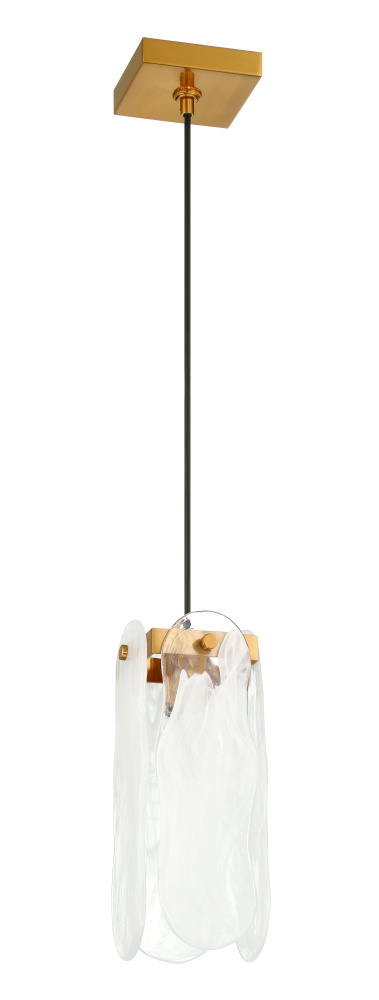 Angela 1 Light Pendant in Satin Brass