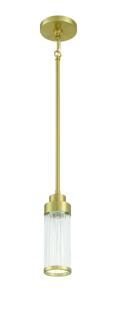 Whitley 1 Light Mini Pendant in Satin Brass
