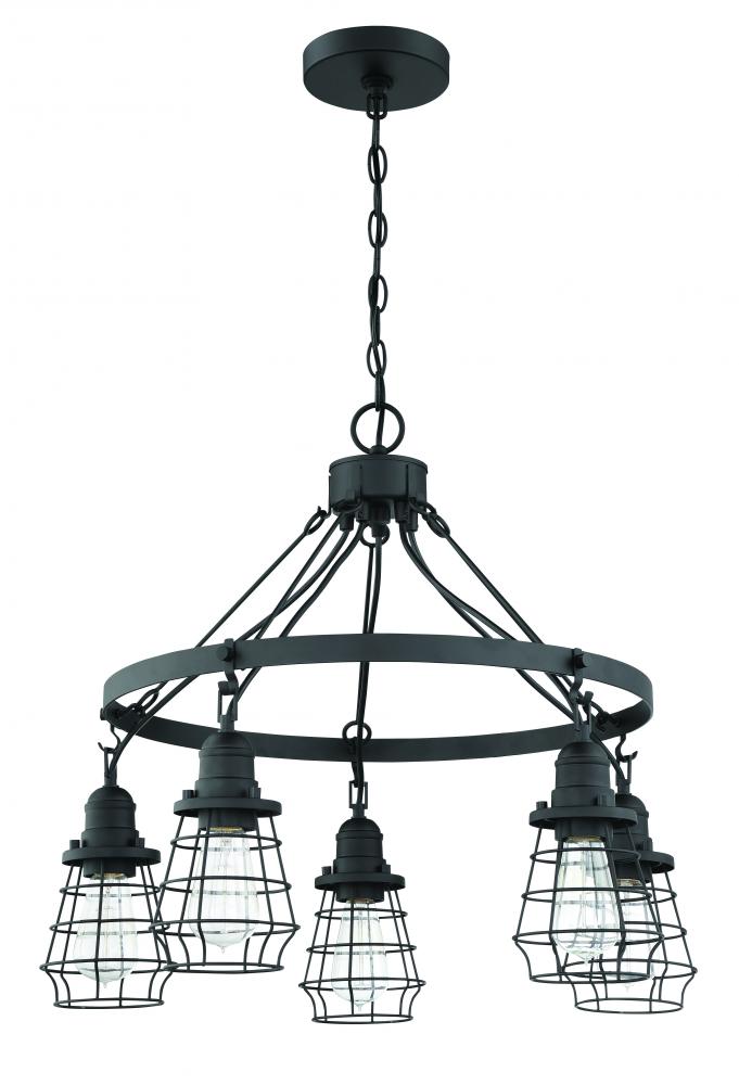 Thatcher 5 Light Chandelier in Flat Black