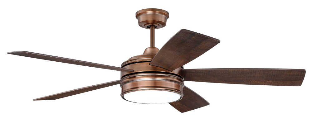 Braxton 52" 5-Blade Ceiling Fan in Brushed Copper w/ Dark Cedar/Chestnut Blades
