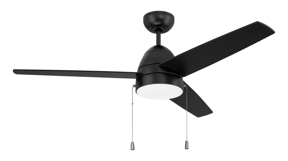 52" Ceiling Fan w/Blades, 3 CCT LED Disk, AC motor, Pull Chain