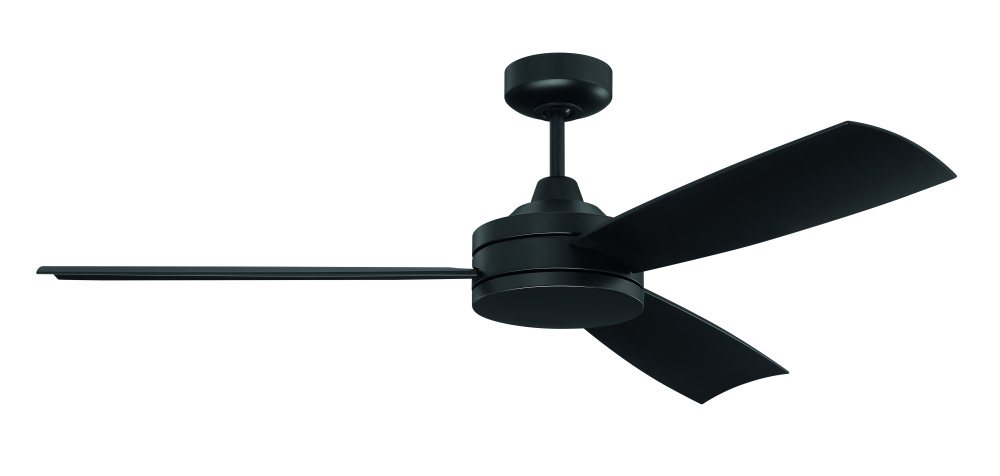 Inspo 54" 3-Blade Ceiling Fan Indoor/Outdoor (Damp) in Flat Black w/ Flat Black Blades