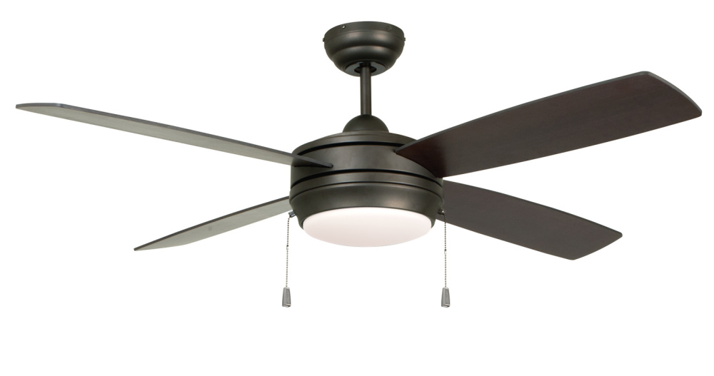 Laval 52" 4-Blade Ceiling Fan in Espresso w/ Espresso/Dark Walnut Blades; Integrated Light Kit