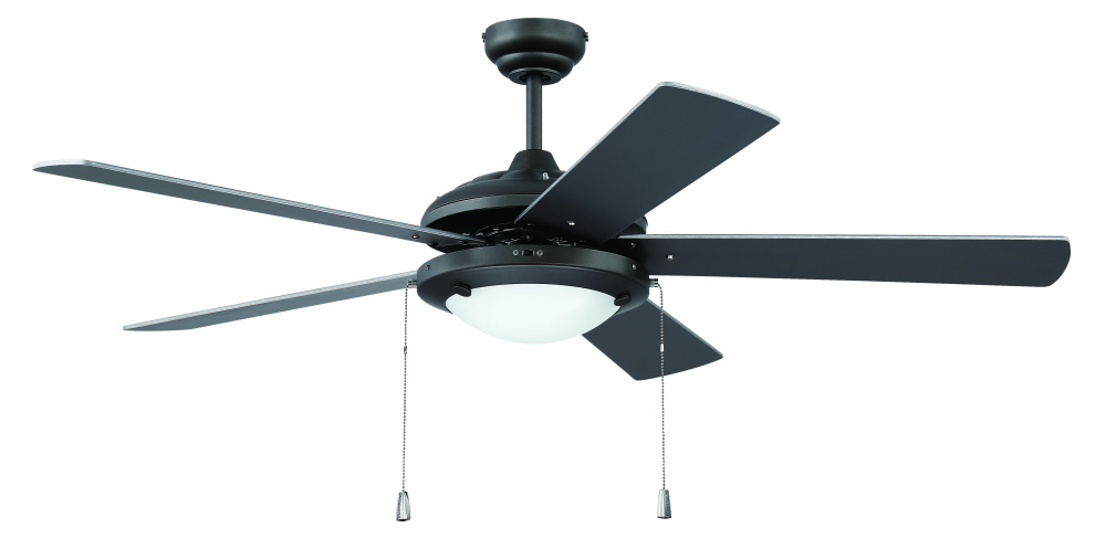 Nikia 52" 5-Blade Ceiling Fan in Espresso w/ Espresso/Walnut Blades; Integrated Light Kit