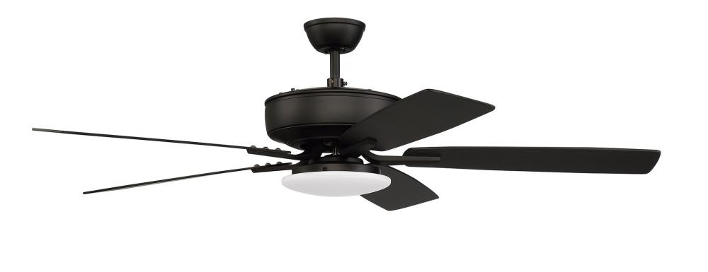 Pro Plus 112 52" 5-Blade Ceiling Fan in Flat Black w/ Flat Black/Grey Wood Blades
