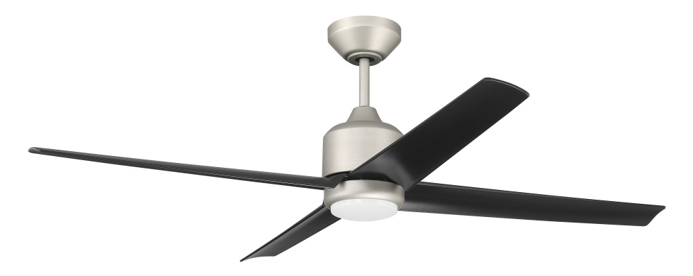 Quell 52" 4-Blade Indoor/Outdoor (Damp) Ceiling Fan, Painted Nickel finish