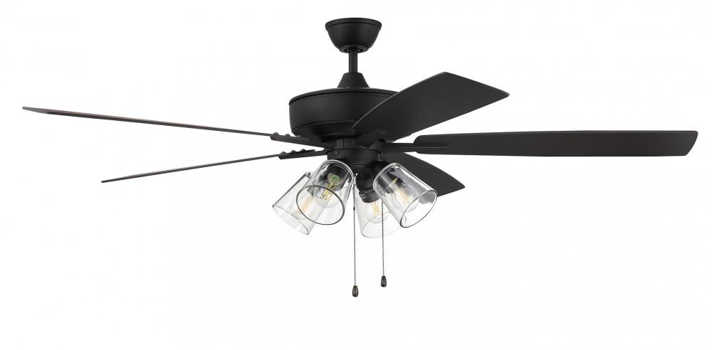Super Pro 104 60" 5-Blade Ceiling Fan in Espresso w/ Espresso/Walnut Blades; Integrated Light Ki