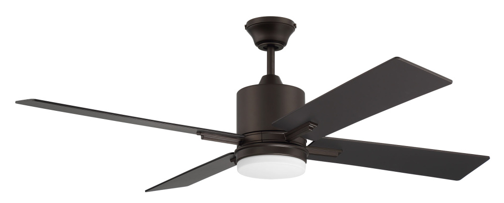 Teana 52" 4-Blade Ceiling Fan in Espresso w/ Espresso/Walnut Blades; Light Kit Included (optiona