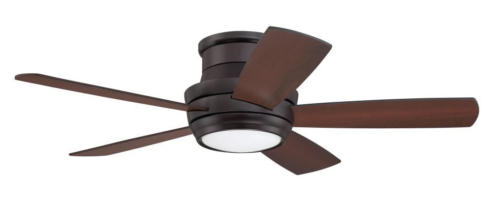 Tempo Hugger 44" 5-Blade Ceiling Fan in Oiled Bronze w/ Oiled Bronze/Walnut Blades