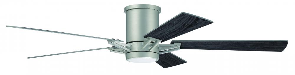 Wyatt 52" 5-Blade Ceiling Fan in Painted Nickel w/ Brushed Nickel/Greywood Blades